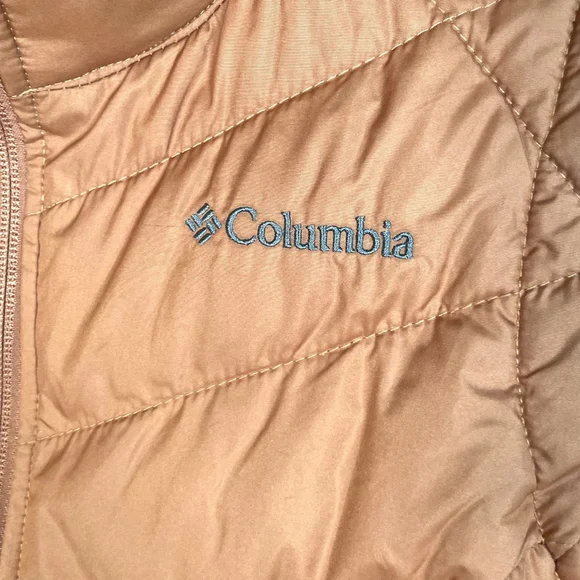 COLUMBIA Heavenly Long Vest Woman's LARGE Omni-Heat Zippered Pockets Outdoor EUC - Picture 4 of 9